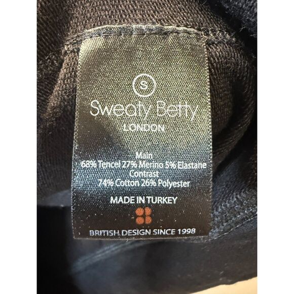 Sweaty Betty Rhythm Merino Mock Neck Hoodie Women’s Size Small Black Pullover - Picture 9 of 9